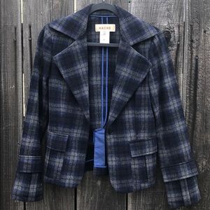 Hache blue plaid blazer.